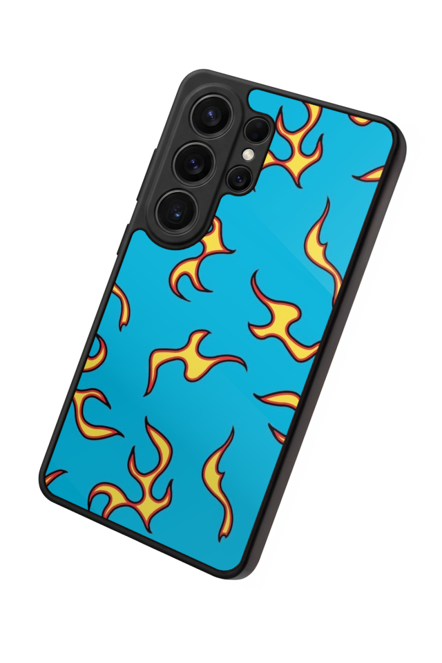 Samsung Galaxy S26 Ultra Uyumlu Retro Flame Patterns Tasarımlı Glossy Premium Kılıf