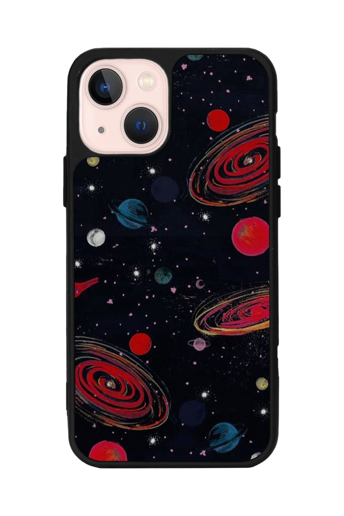 iPhone 13/14 Uyumlu Uzay Tasarımlı Glossy Premium Kılıf