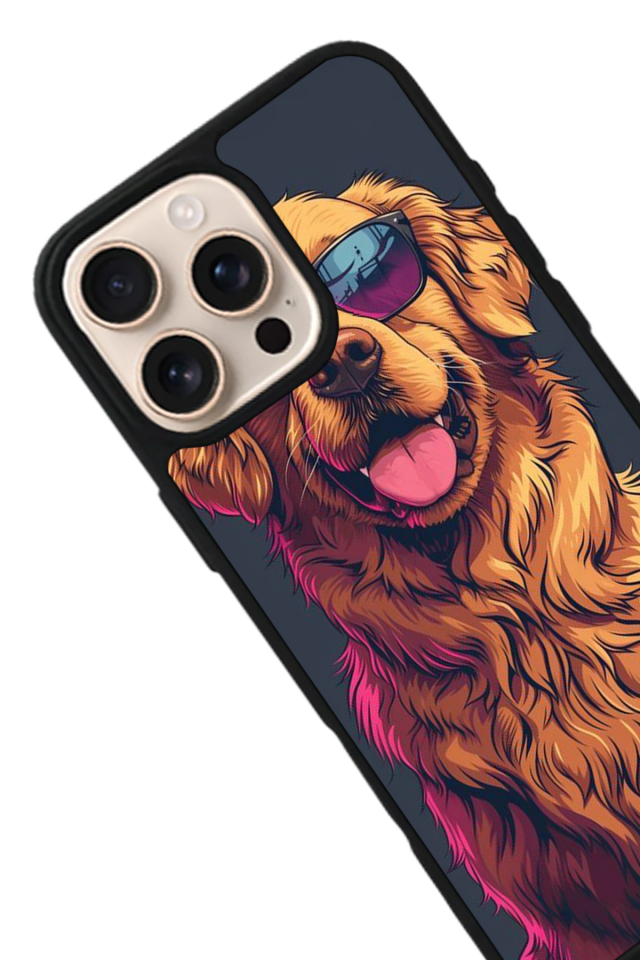 iPhone 16 Pro Uyumlu Golden Kopek Tasarımlı Glossy Premium Kılıf