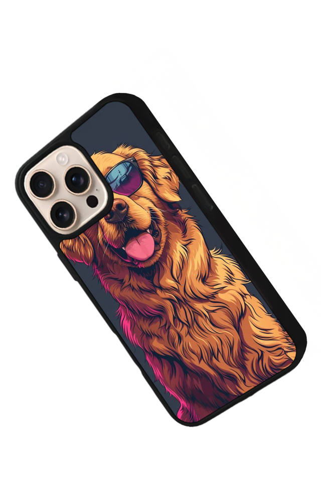 iPhone 16 Pro Uyumlu Golden Kopek Tasarımlı Glossy Premium Kılıf