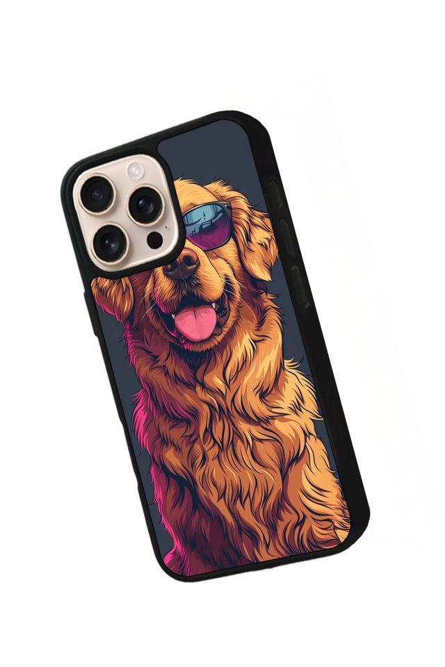 iPhone 16 Pro Uyumlu Golden Kopek Tasarımlı Glossy Premium Kılıf