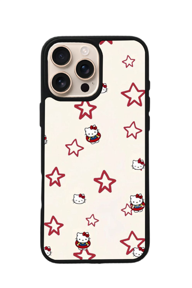 iPhone 16 Pro Max Uyumlu HelloKitty Tasarımlı Glossy Premium Kılıf