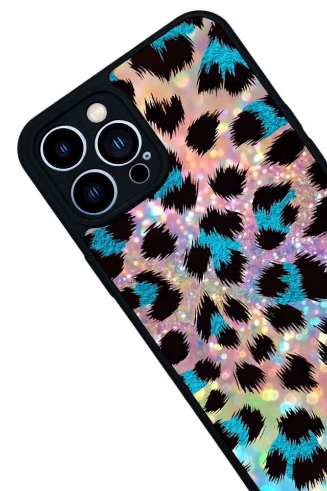 iPhone 13 Pro Max Uyumlu Hologram Leopar Tasarımlı Glossy Premium Kılıf