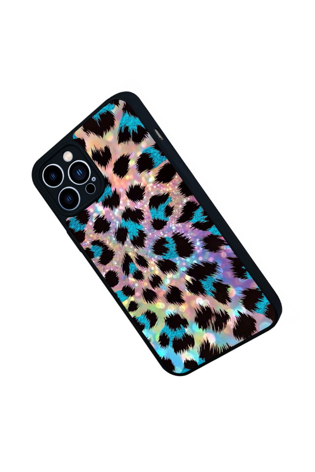 iPhone 13 Pro Max Uyumlu Hologram Leopar Tasarımlı Glossy Premium Kılıf