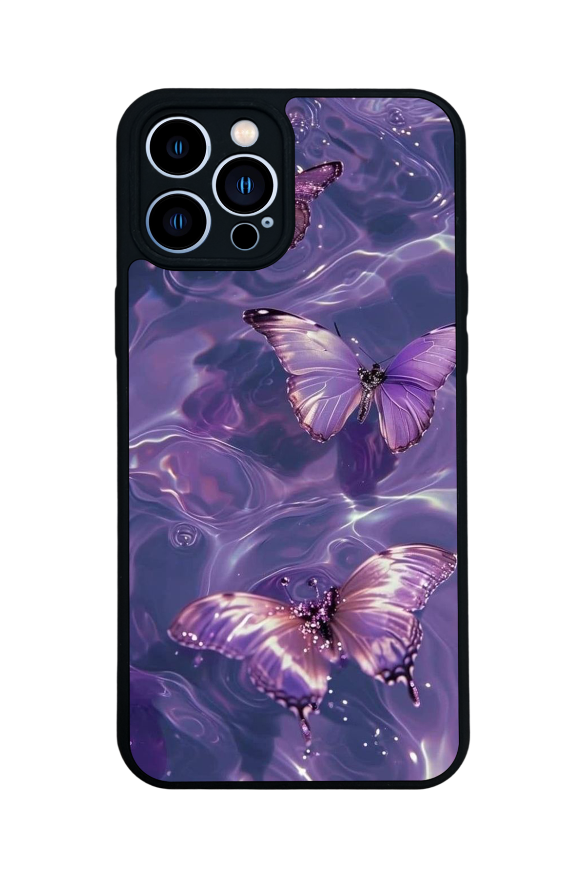 iPhone 12 Pro Max Uyumlu Kelebek Tasarımlı Glossy Premium Kılıf