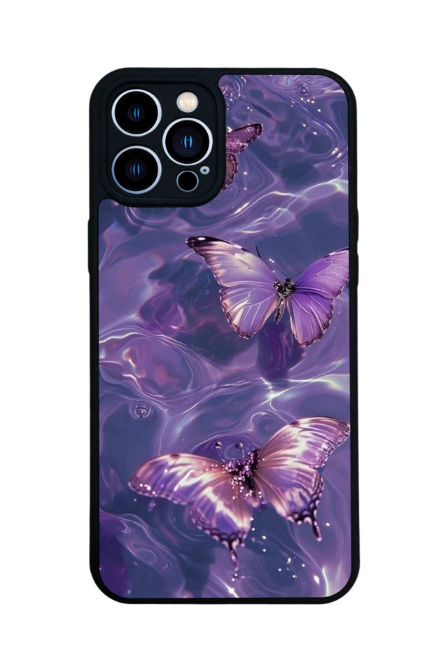 iPhone 12 Pro Max Uyumlu Kelebek Tasarımlı Glossy Premium Kılıf