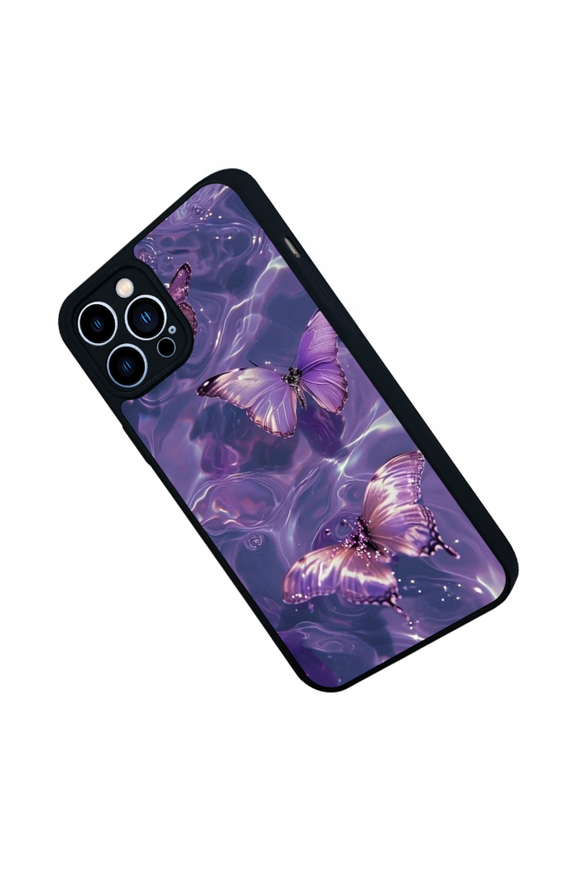 iPhone 12 Pro Max Uyumlu Kelebek Tasarımlı Glossy Premium Kılıf