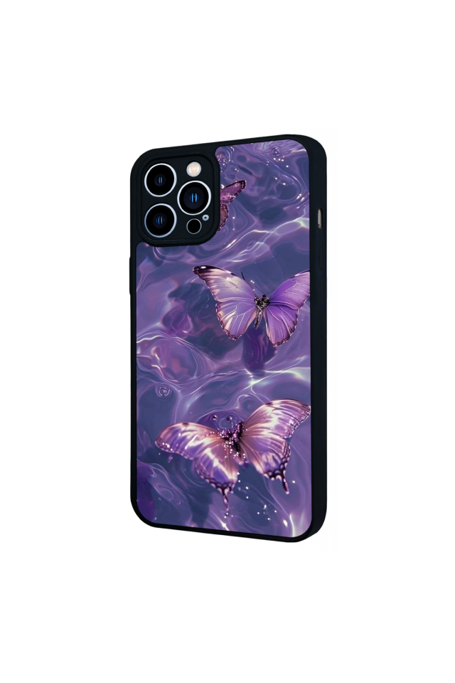 iPhone 12 Pro Max Uyumlu Kelebek Tasarımlı Glossy Premium Kılıf