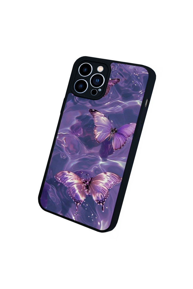 iPhone 12 Pro Max Uyumlu Kelebek Tasarımlı Glossy Premium Kılıf