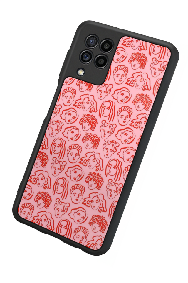 Samsung Galaxy M32 Uyumlu Line Art Tasarımlı Glossy Premium Kılıf