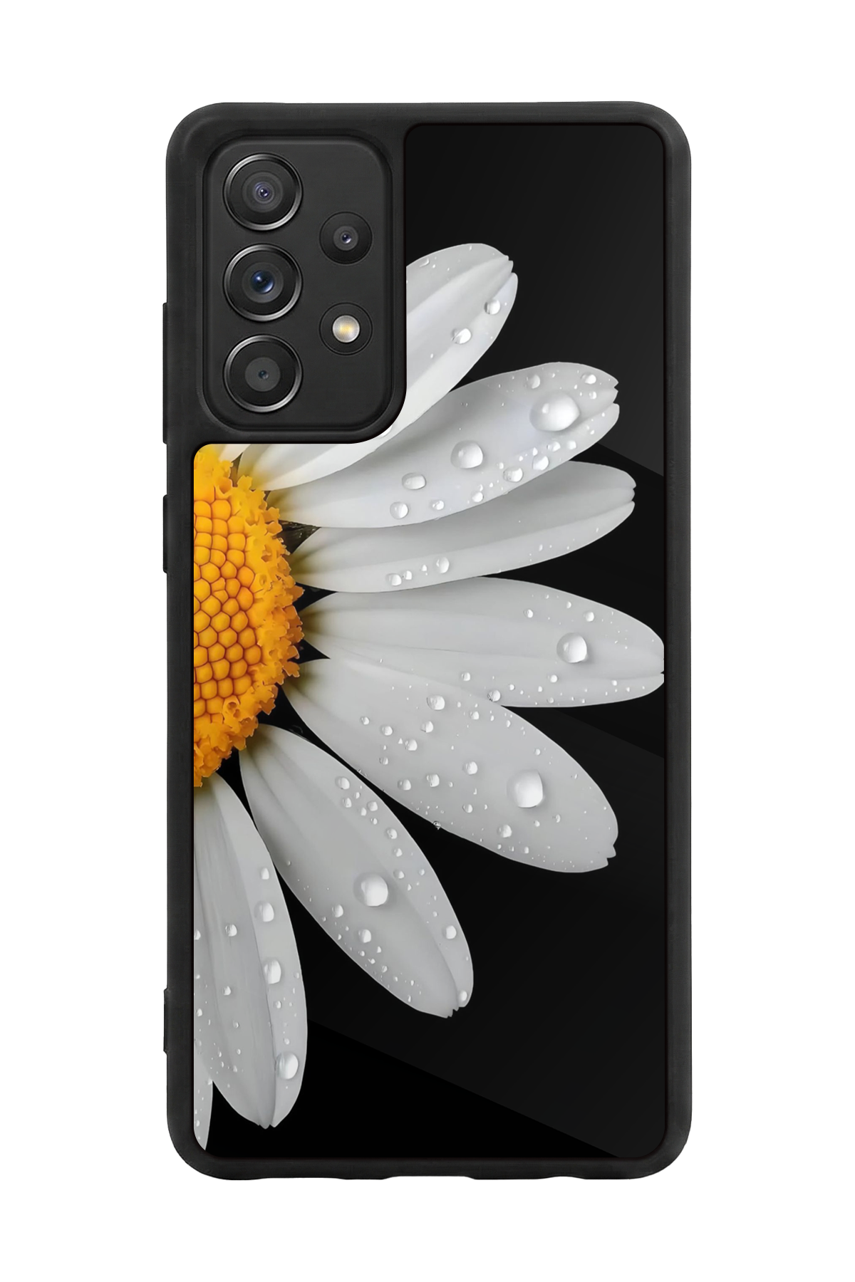 Samsung Galaxy A72 Uyumlu Papatya Tasarımlı Glossy Premium Kılıf