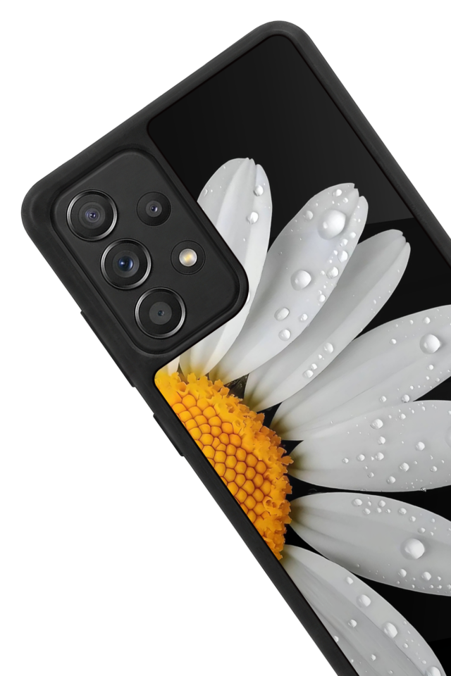 Samsung Galaxy A72 Uyumlu Papatya Tasarımlı Glossy Premium Kılıf
