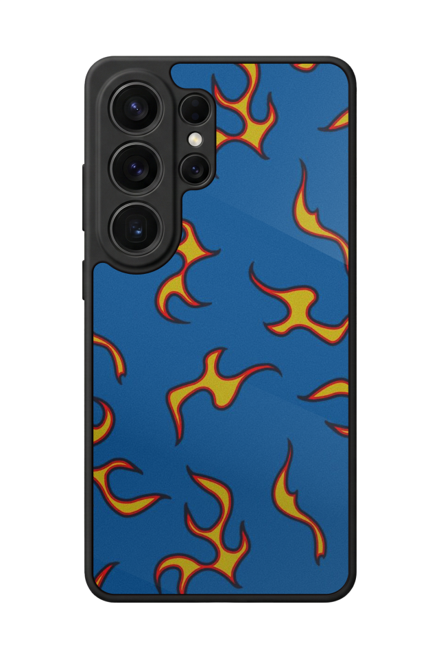 Samsung Galaxy S26 Ultra Uyumlu Retro Flame Patterns Tasarımlı Glossy Premium Kılıf