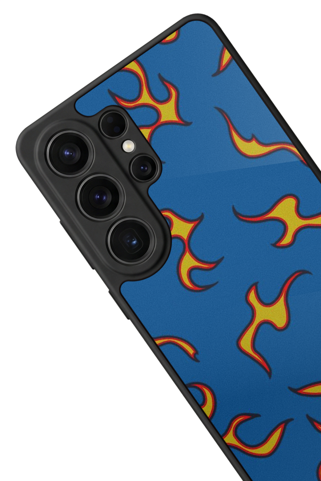 Samsung Galaxy S26 Ultra Uyumlu Retro Flame Patterns Tasarımlı Glossy Premium Kılıf