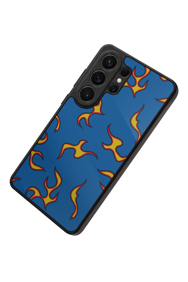 Samsung Galaxy S26 Ultra Uyumlu Retro Flame Patterns Tasarımlı Glossy Premium Kılıf