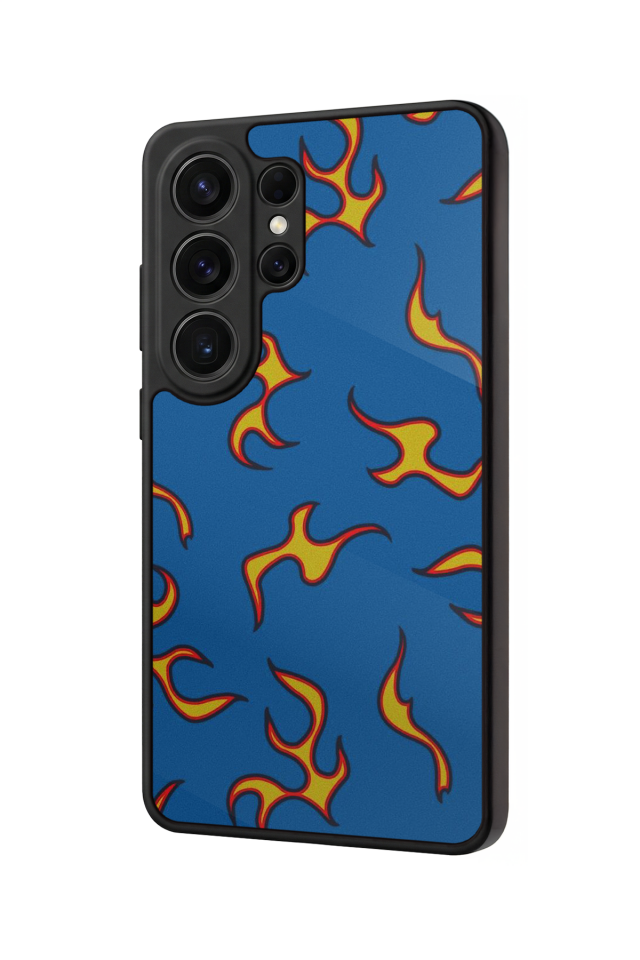 Samsung Galaxy S26 Ultra Uyumlu Retro Flame Patterns Tasarımlı Glossy Premium Kılıf