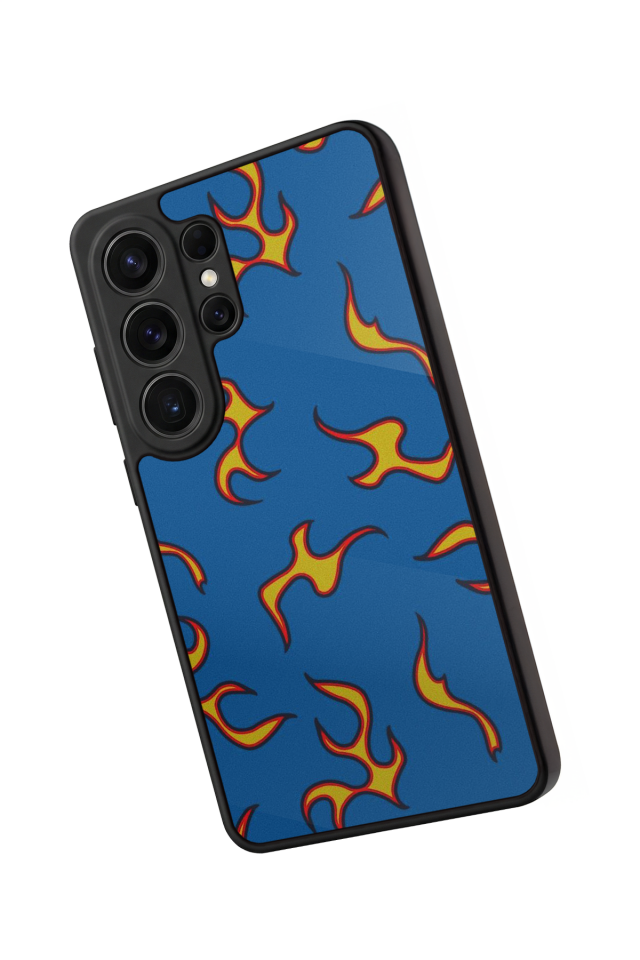 Samsung Galaxy S26 Ultra Uyumlu Retro Flame Patterns Tasarımlı Glossy Premium Kılıf