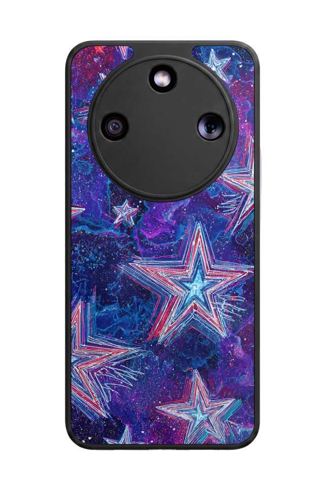 Honor Magic 8 Lite Uyumlu Retro Yildizlar Tasarımlı Glossy Premium Kılıf