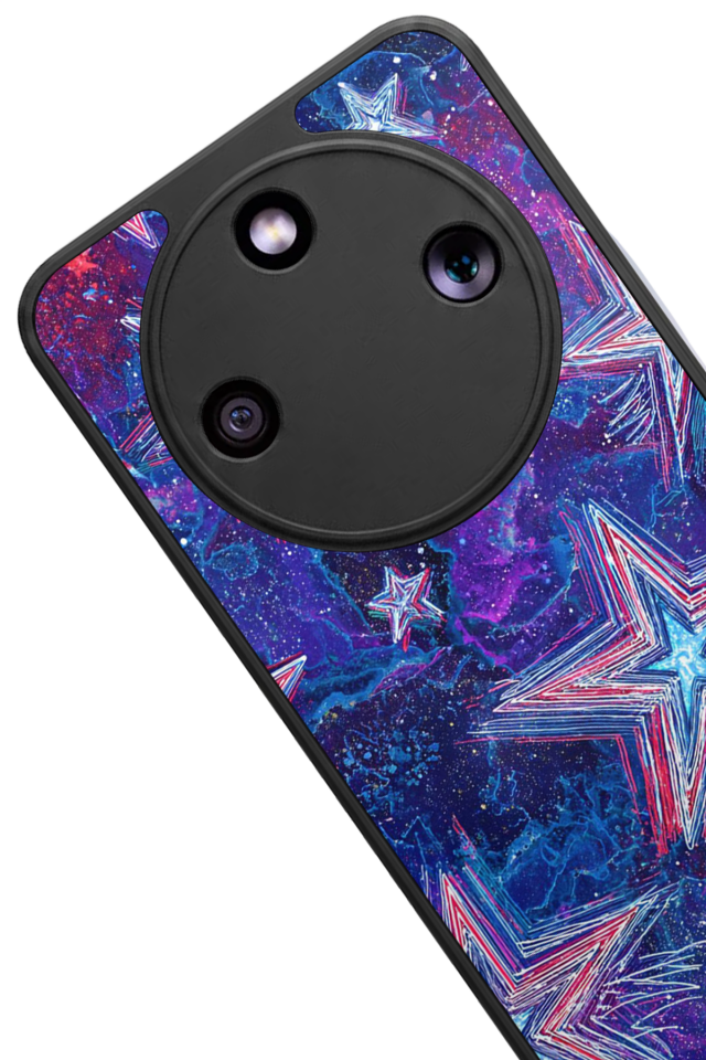 Honor Magic 8 Lite Uyumlu Retro Yildizlar Tasarımlı Glossy Premium Kılıf