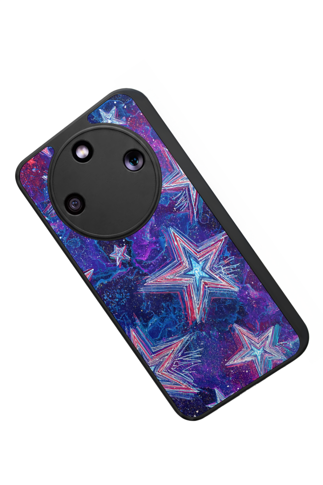 Honor Magic 8 Lite Uyumlu Retro Yildizlar Tasarımlı Glossy Premium Kılıf