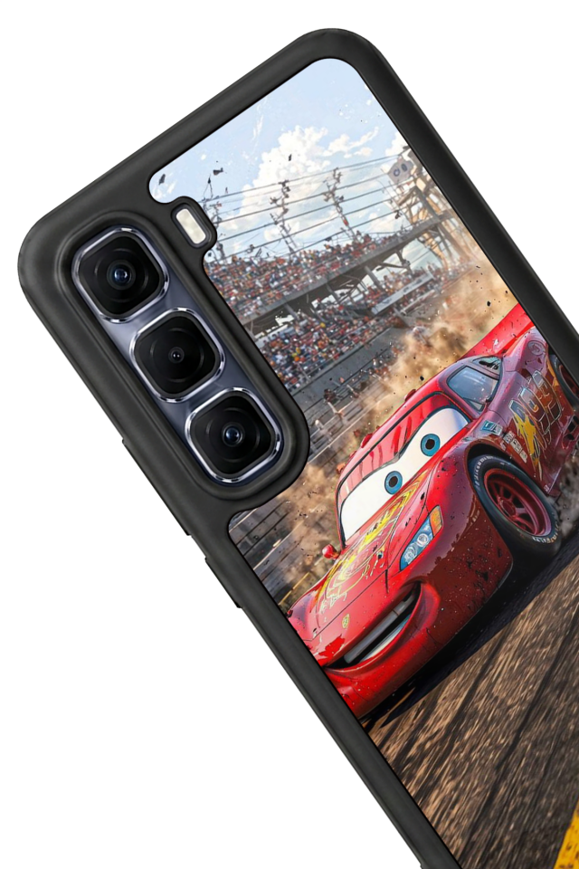 Infinix Hot 60 Pro Plus Uyumlu Şimsek McQueen Tasarımlı Glossy Premium Kılıf