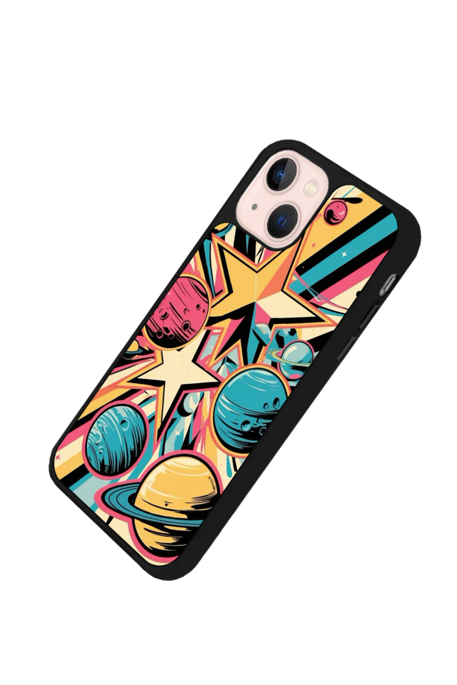 iPhone 13/14 Uyumlu Uzay Tasarımlı Glossy Premium Kılıf