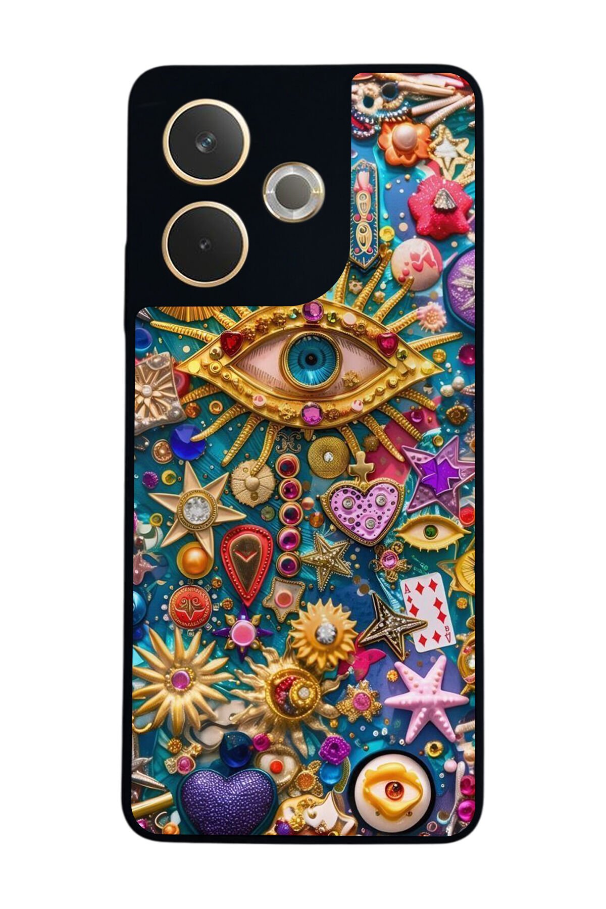 Oppo A5 Pro Uyumlu Göz Tasarımlı Glossy Premium Kılıf