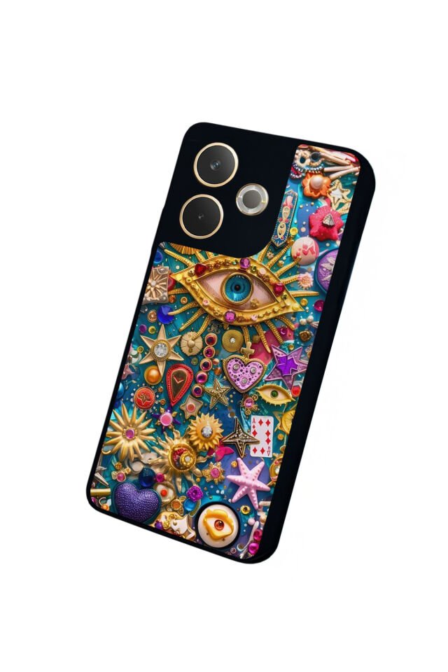 Oppo A5 Pro Uyumlu Göz Tasarımlı Glossy Premium Kılıf