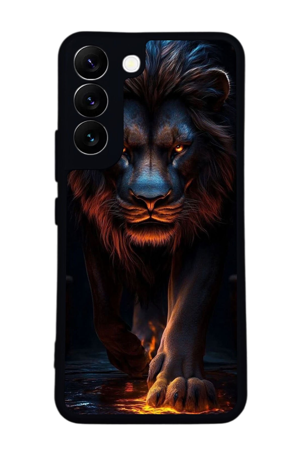 Samsung Galaxy S22 Uyumlu Aslan Tasarımlı Glossy Premium Kılıf