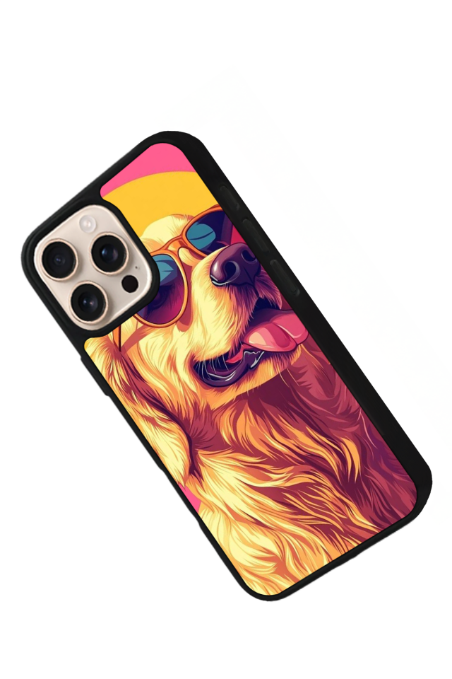 iPhone 16 Pro Uyumlu Golden Kopek Tasarımlı Glossy Premium Kılıf
