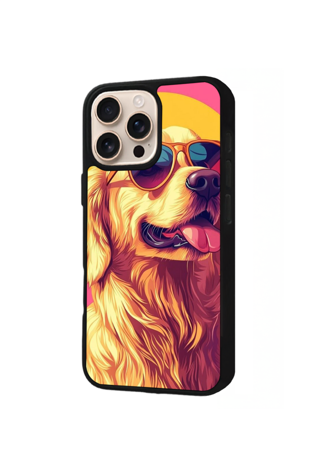iPhone 16 Pro Uyumlu Golden Kopek Tasarımlı Glossy Premium Kılıf