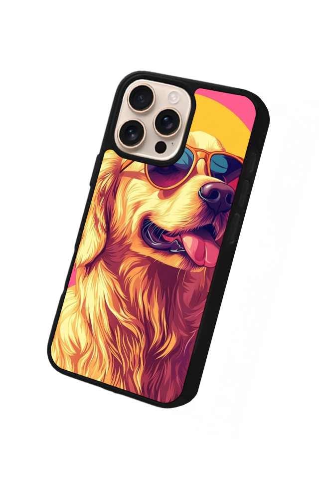 iPhone 16 Pro Uyumlu Golden Kopek Tasarımlı Glossy Premium Kılıf