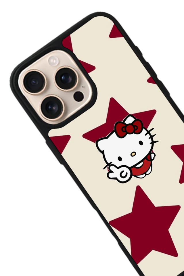 iPhone 16 Pro Max Uyumlu HelloKitty Tasarımlı Glossy Premium Kılıf