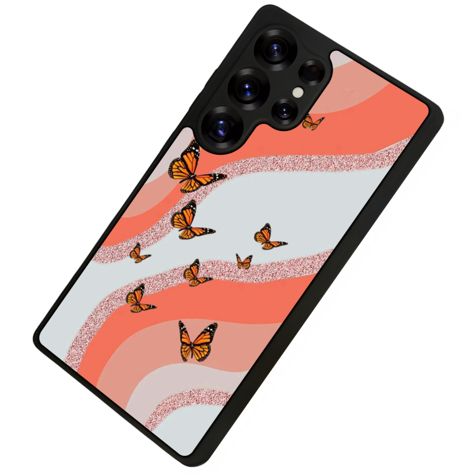 Samsung Galaxy S25 Ultra Uyumlu Kelebek Tasarımlı Glossy Premium Kılıf