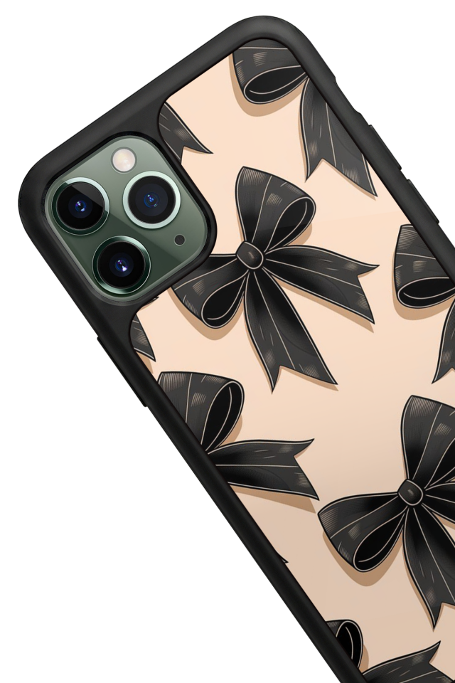 iPhone 11 Pro Max Uyumlu Kurdele Tasarımlı Glossy Premium Kılıf