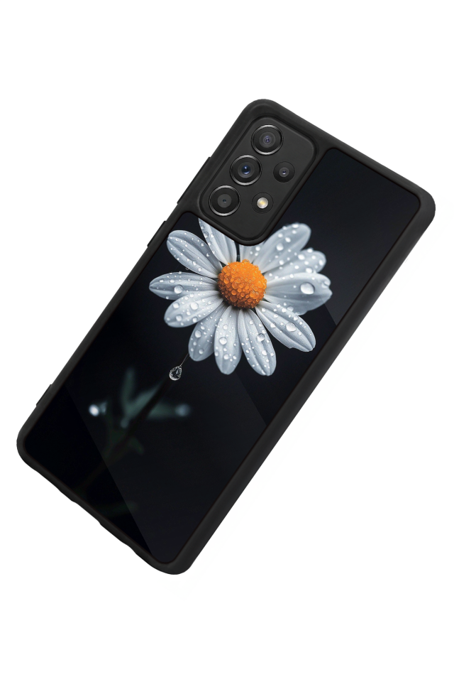 Samsung Galaxy A72 Uyumlu Papatya Tasarımlı Glossy Premium Kılıf