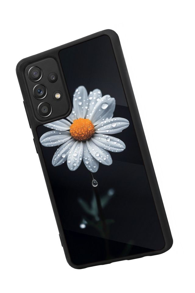 Samsung Galaxy A72 Uyumlu Papatya Tasarımlı Glossy Premium Kılıf
