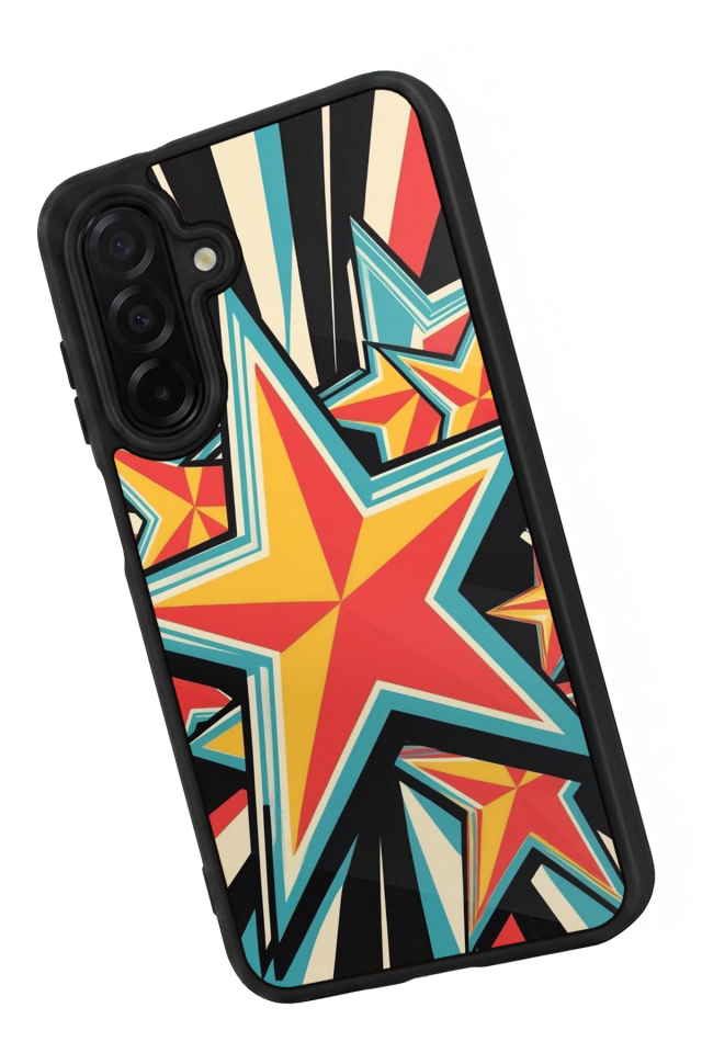 Samsung Galaxy A36 Uyumlu Retro Yildizlar Tasarımlı Glossy Premium Kılıf