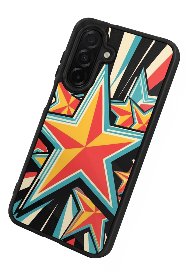 Samsung Galaxy A36 Uyumlu Retro Yildizlar Tasarımlı Glossy Premium Kılıf