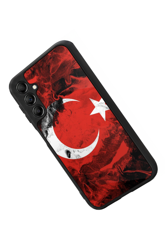 Samsung Galaxy A14 Uyumlu Türk Bayragi Tasarımlı Glossy Premium Kılıf
