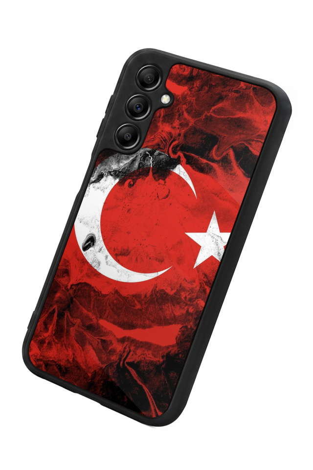 Samsung Galaxy A14 Uyumlu Türk Bayragi Tasarımlı Glossy Premium Kılıf