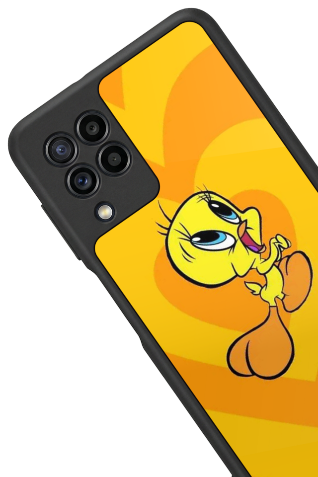 Samsung Galaxy M22 Uyumlu Tweety Tasarımlı Glossy Premium Kılıf