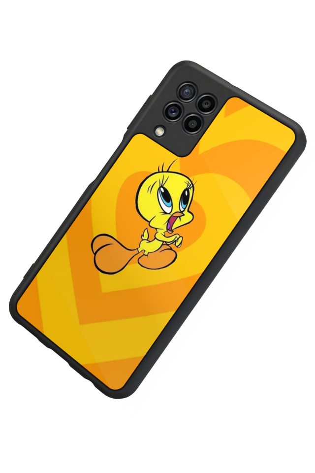 Samsung Galaxy M22 Uyumlu Tweety Tasarımlı Glossy Premium Kılıf