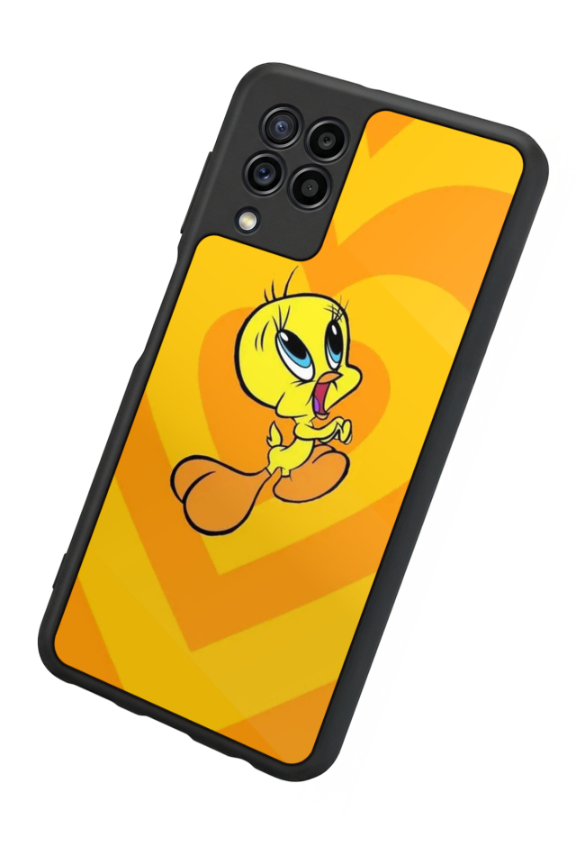 Samsung Galaxy M22 Uyumlu Tweety Tasarımlı Glossy Premium Kılıf