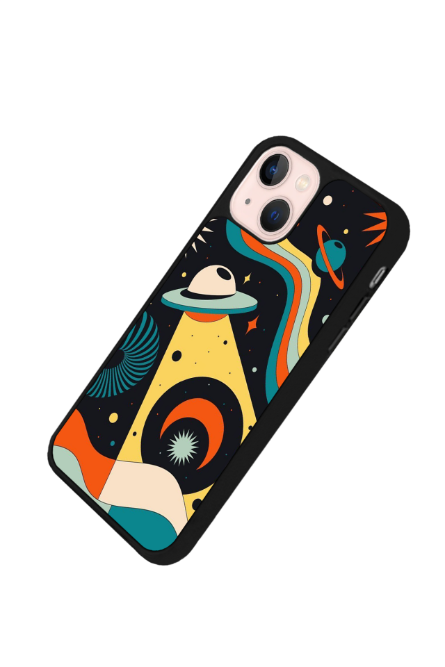 iPhone 13/14 Uyumlu Uzay Tasarımlı Glossy Premium Kılıf