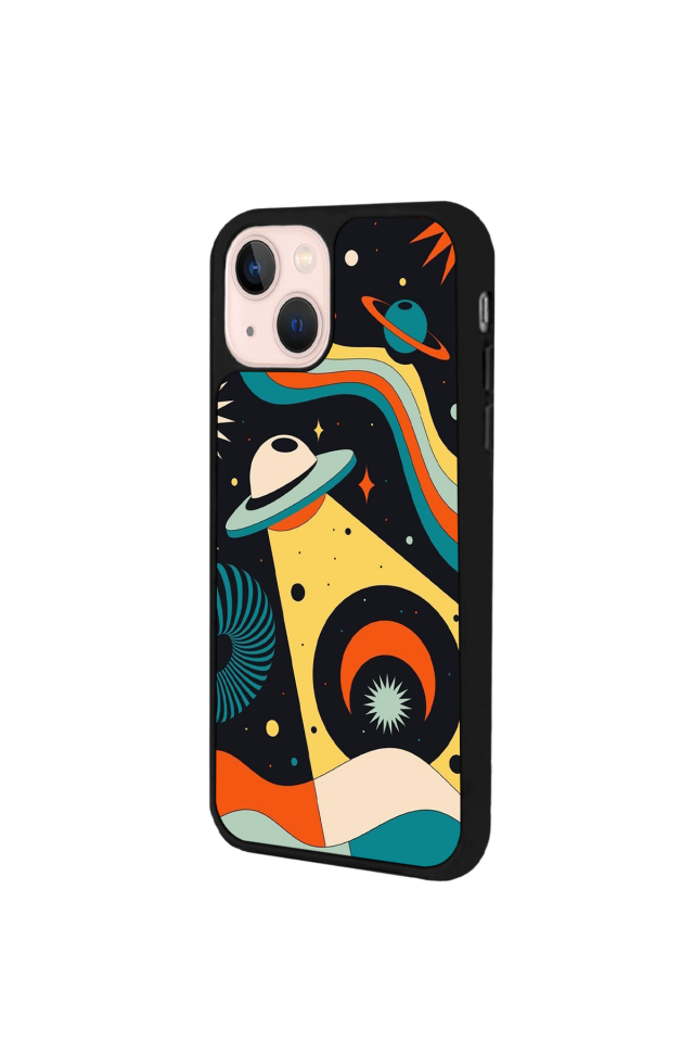 iPhone 13/14 Uyumlu Uzay Tasarımlı Glossy Premium Kılıf