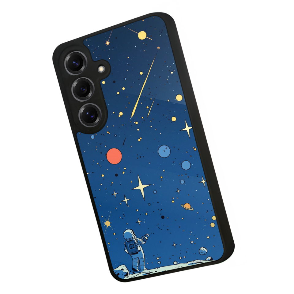 Samsung Galaxy S25 Uyumlu Uzay Tasarımlı Glossy Premium Kılıf