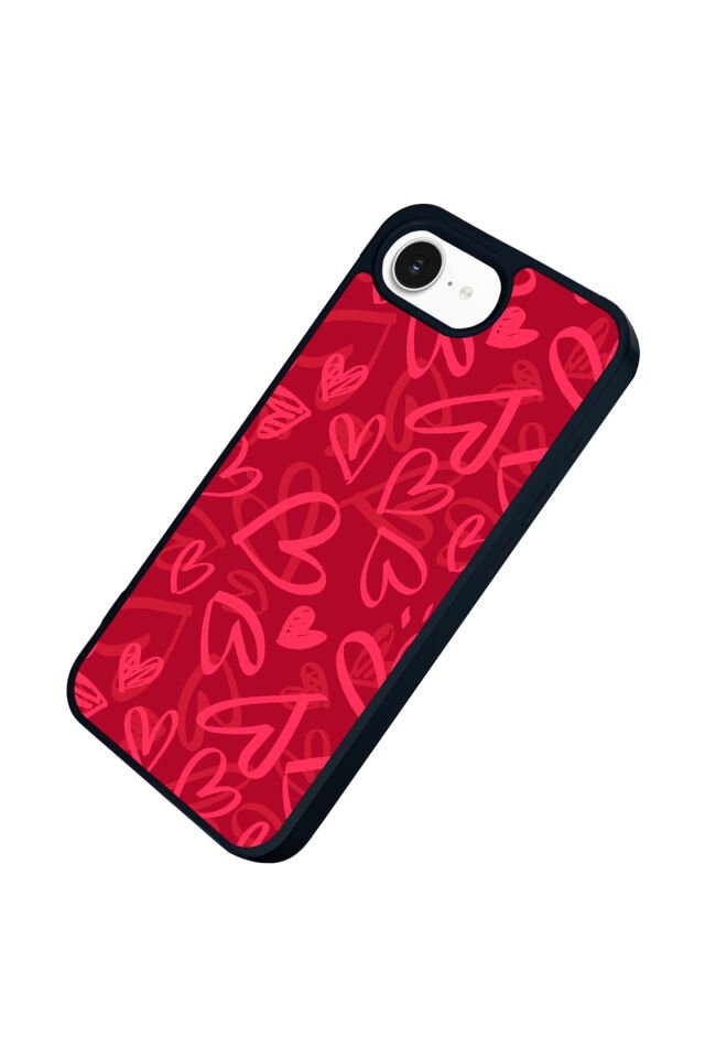 iPhone 16E Uyumlu Kalp Love Tasarımlı Glossy Premium Kılıf