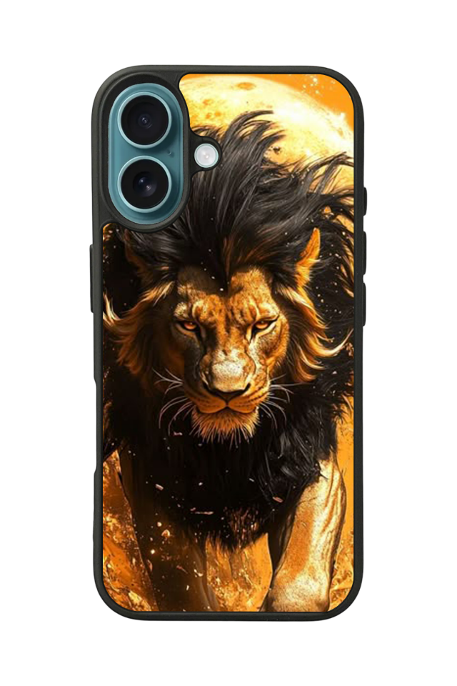 iPhone 16 Uyumlu Aslan Tasarımlı Glossy Premium Kılıf