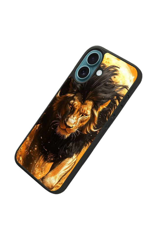 iPhone 16 Uyumlu Aslan Tasarımlı Glossy Premium Kılıf